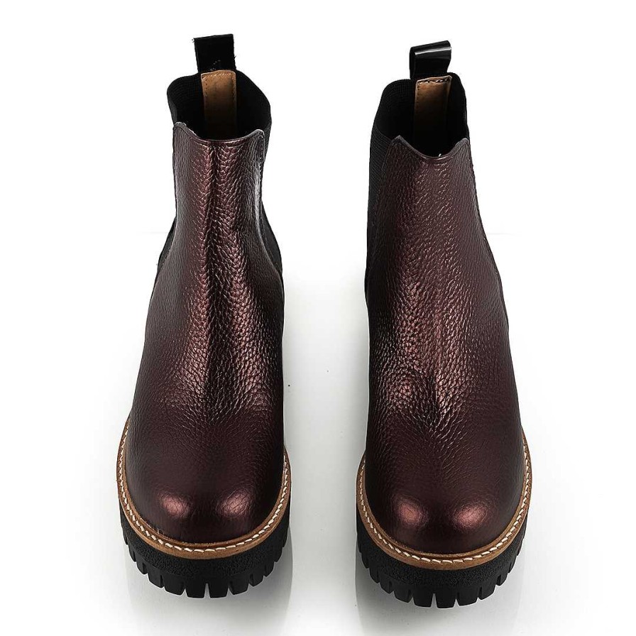 Stovlar La Leopolda | Astor Metallic Bordo Boots