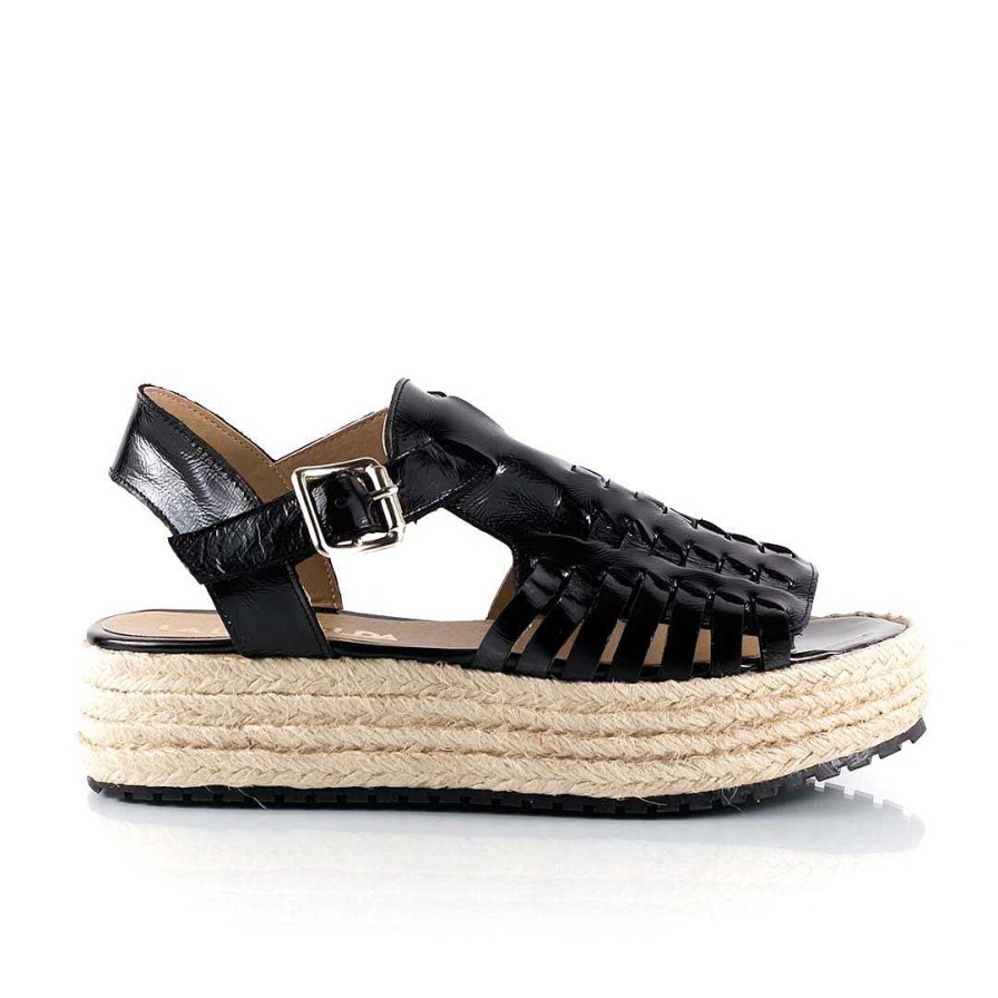 Sandaler La Leopolda | Svarta Sandaler Med Adela-Plattform